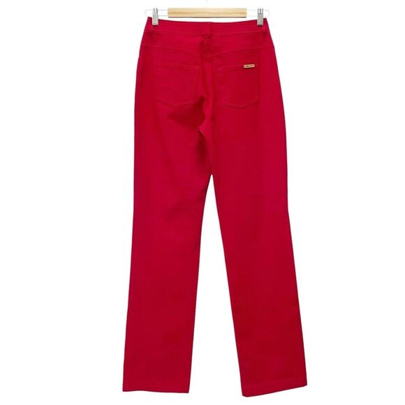 Vintage St. John Sport Pants Red Straight Leg Stretch Trouser Women’s Size 2 - Picture 3 of 12